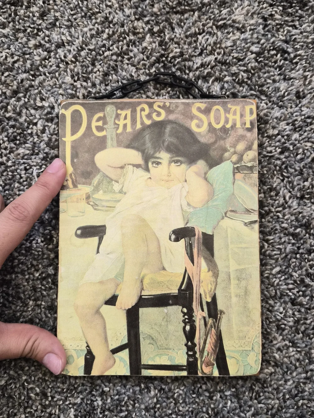 Pears' Soap Vintage Advertising Plaque Pastel Illustration